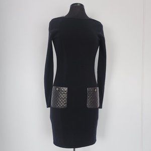 Chanel- Black Wool & Cashmere , Long Sleeve Dress [36TagSize][size small]